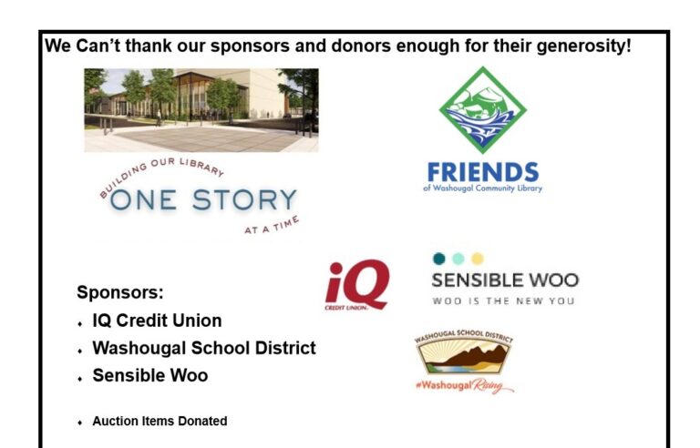 Story Telling Event Sponsors and Donors